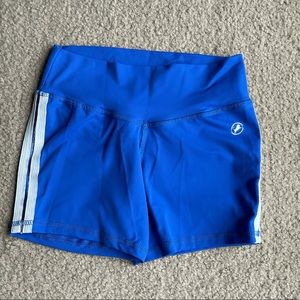 Blue Track Stripe scrunch booty Abs2bFitness shorts size small